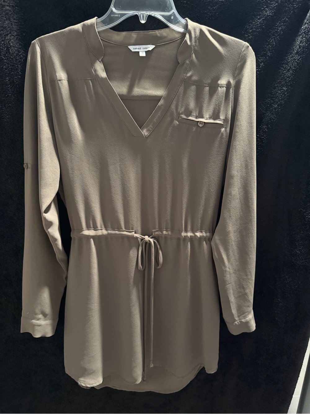 Naked Zebra Taupe V-Neck Dress